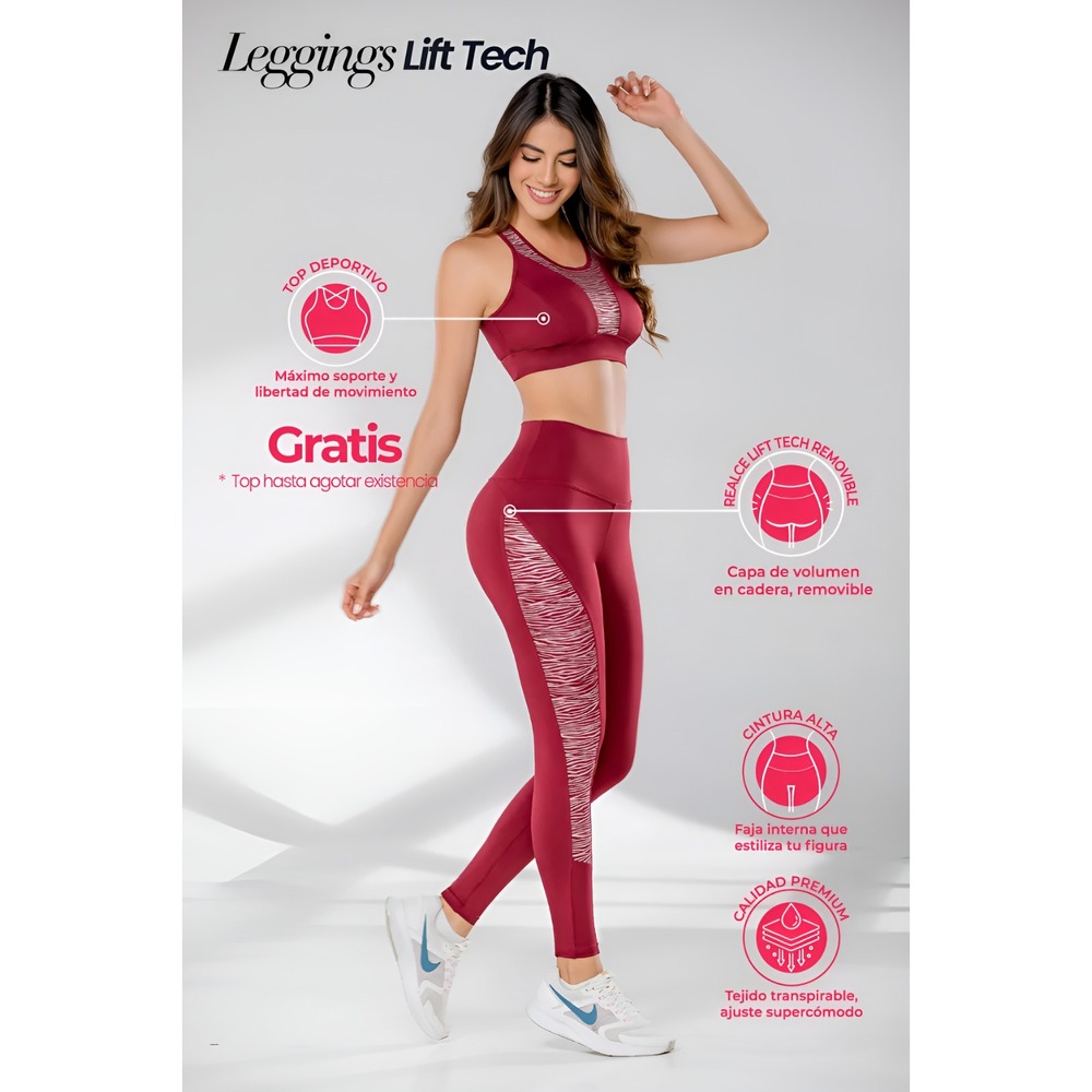 Stagmi Colombian Gym Set Shapewear Compression Leggings & Top Removable LiftTech